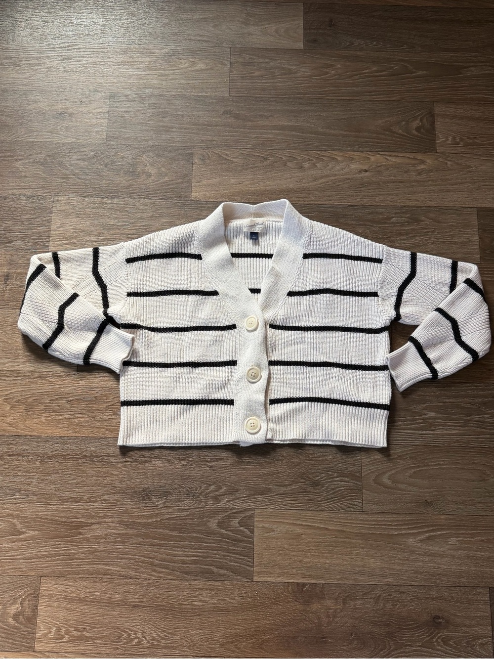 Universal Thread Striped Button Front Knit Cardigan Size Small
